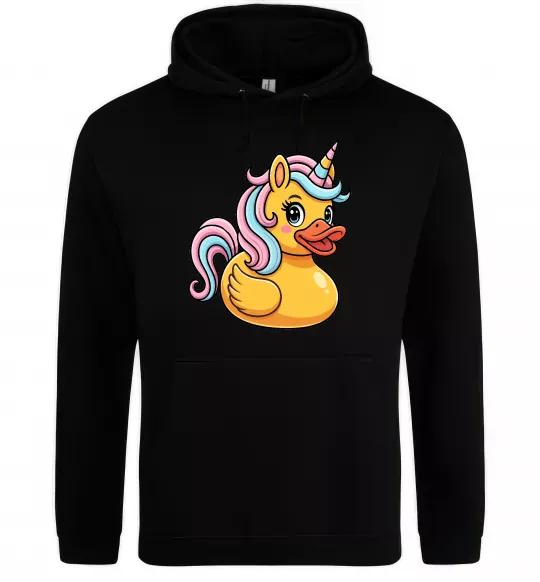 Чоловіча толстовка (худі) Unicorn duck Чорний фото