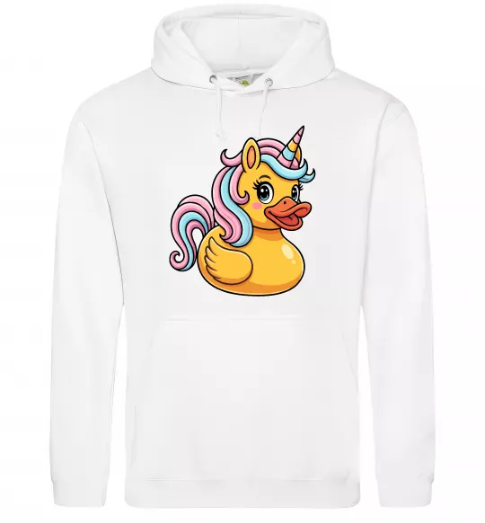 Чоловіча толстовка (худі) Unicorn duck Білий фото