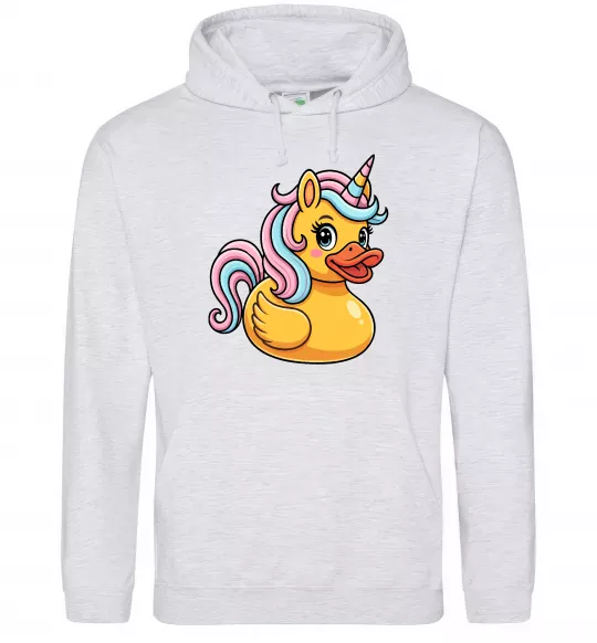 Чоловіча толстовка (худі) Unicorn duck Сірий меланж фото