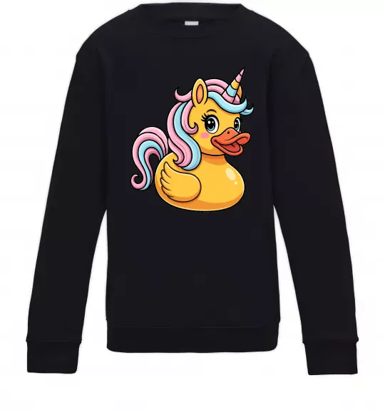Дитячий світшот Unicorn duck Чорний фото