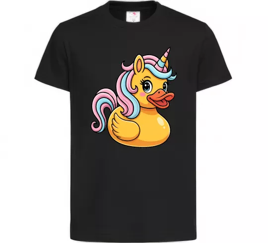 Детская футболка Unicorn duck Черный фото