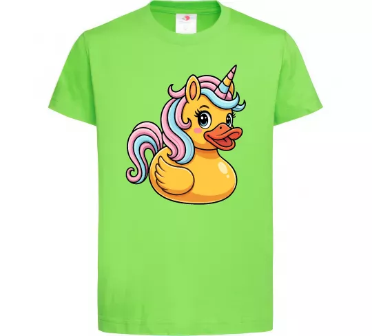 Детская футболка Unicorn duck Лаймовый фото