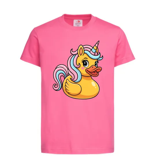 Дитяча футболка Unicorn duck Яскраво-рожевий фото