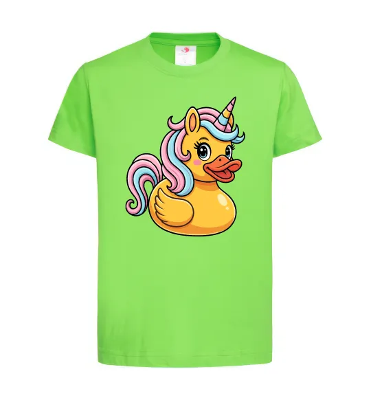 Дитяча футболка Unicorn duck Лаймовий фото
