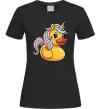 Женская футболка Unicorn duck Черный фото