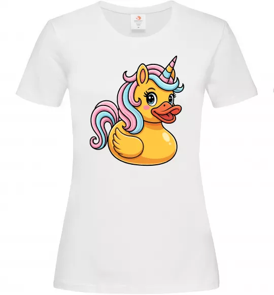 Женская футболка Unicorn duck Белый фото
