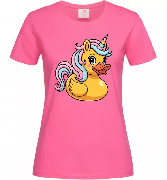 Женская футболка Unicorn duck Ярко-розовый фото
