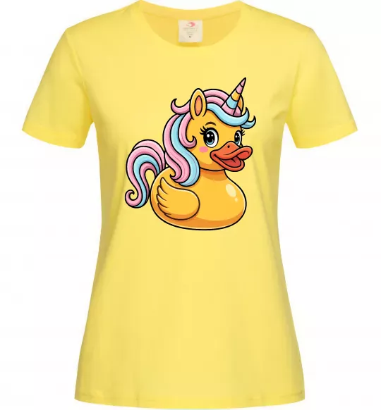 Женская футболка Unicorn duck Лимонный фото