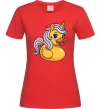 Женская футболка Unicorn duck Красный фото