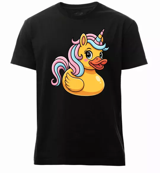 Мужская премиум футболка Unicorn duck Черный фото