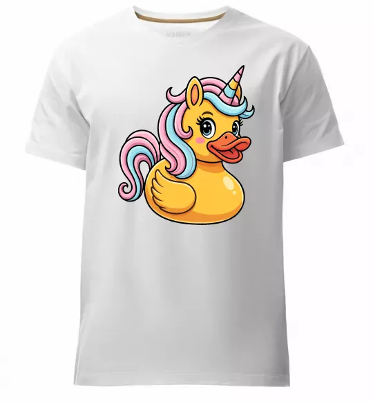 Мужская премиум футболка Unicorn duck Белый фото