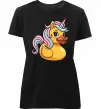 Жіноча преміум футболка Unicorn duck Чорний фото