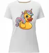 Жіноча преміум футболка Unicorn duck Білий фото