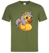 Чоловіча футболка Unicorn duck Оливковий фото