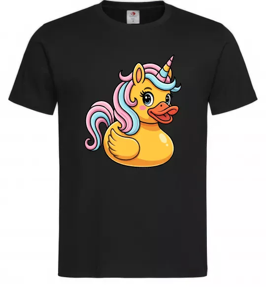 Чоловіча футболка Unicorn duck Чорний фото
