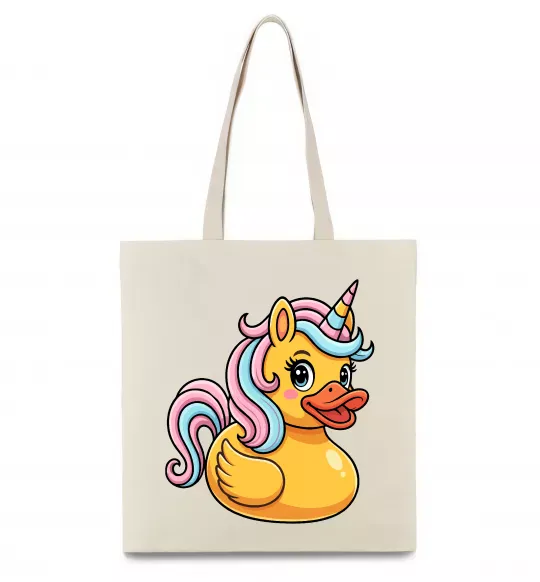 Еко-сумка Unicorn duck Бежевий фото
