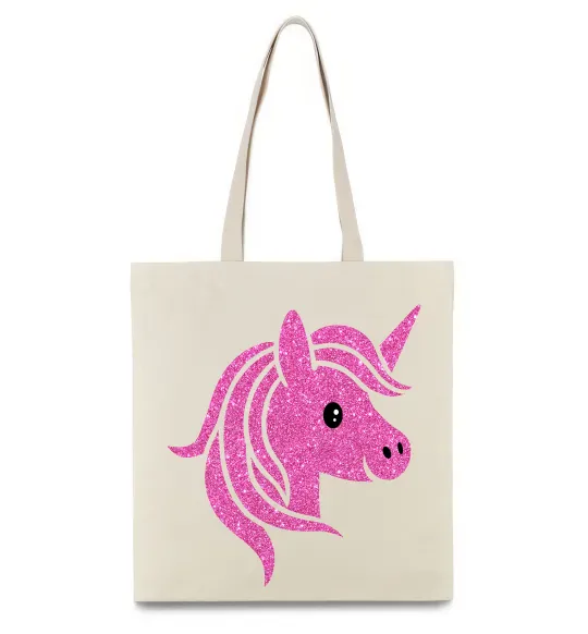 Эко-сумка Sparkle unicorn Бежевый фото