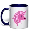 Чашка с цветной ручкой Sparkle unicorn Глубокий темно-синий фото