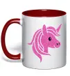 Чашка с цветной ручкой Sparkle unicorn Красный фото