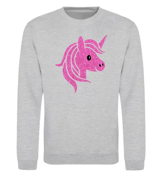 Світшот Sparkle unicorn Сірий меланж фото