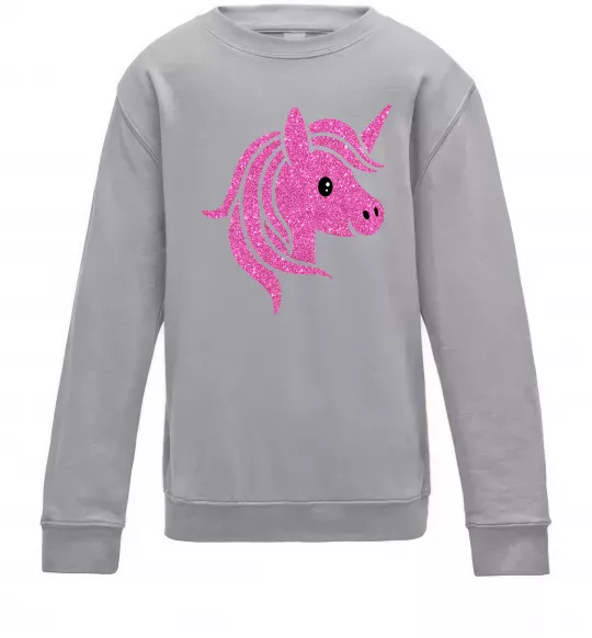 Детский Свитшот Sparkle unicorn Серый меланж фото