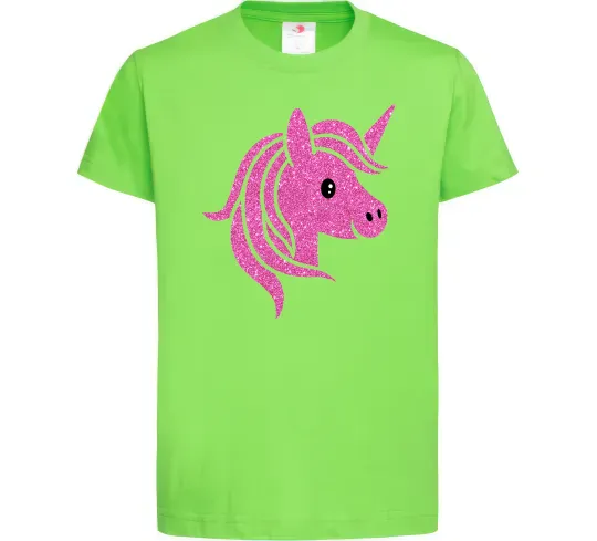 Дитяча футболка Sparkle unicorn Лаймовий фото