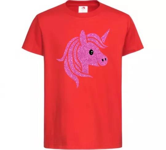 Дитяча футболка Sparkle unicorn Червоний фото