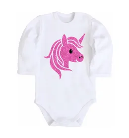 Дитячий бодік Sparkle unicorn Білий фото