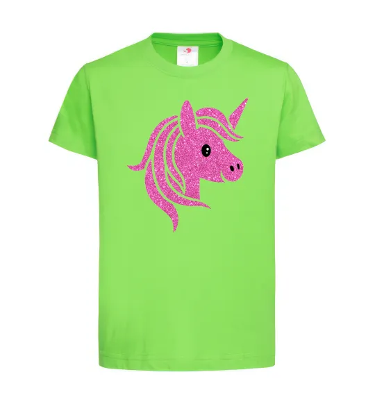 Дитяча футболка Sparkle unicorn Лаймовий фото