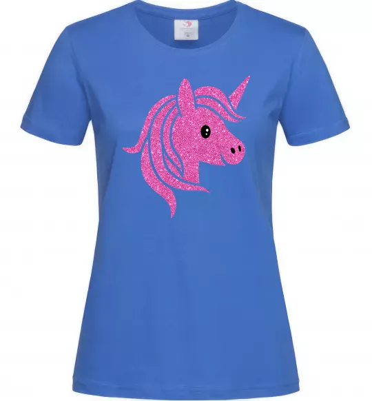 Женская футболка Sparkle unicorn Ярко-синий фото
