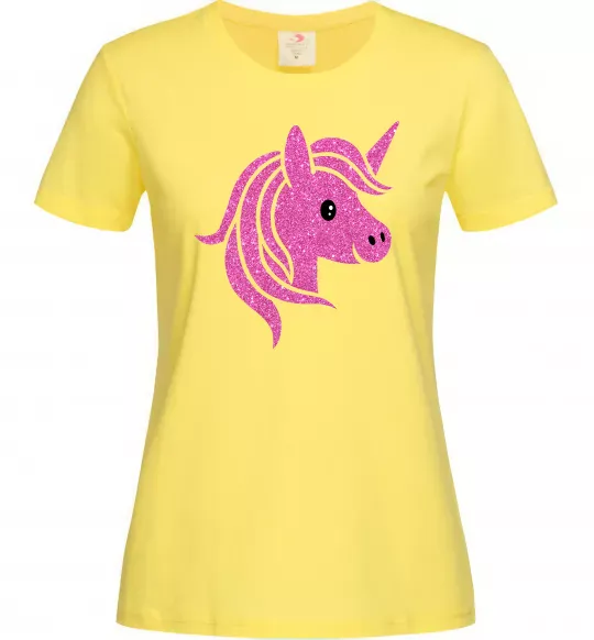 Женская футболка Sparkle unicorn Лимонный фото