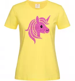 Женская футболка Sparkle unicorn Лимонный фото