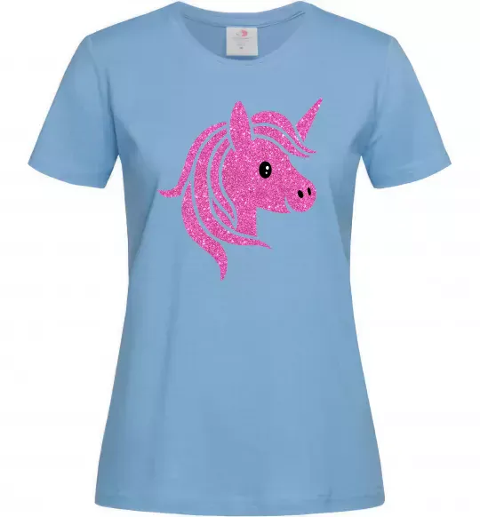 Женская футболка Sparkle unicorn Голубой фото