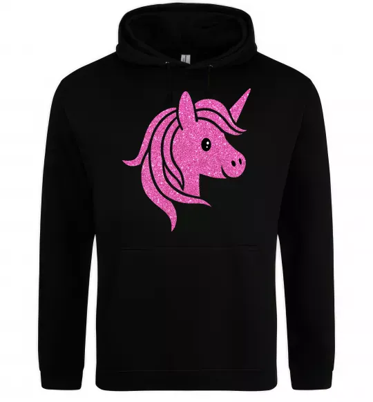 Мужская толстовка (худи) Sparkle unicorn Черный фото