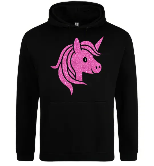 Женская толстовка (худи) Sparkle unicorn Черный фото