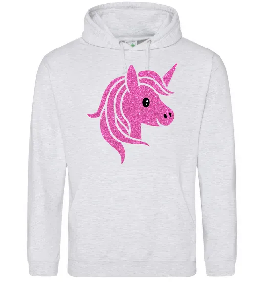 Женская толстовка (худи) Sparkle unicorn Серый меланж фото