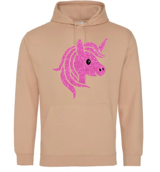 Женская толстовка (худи) Sparkle unicorn Песочный фото