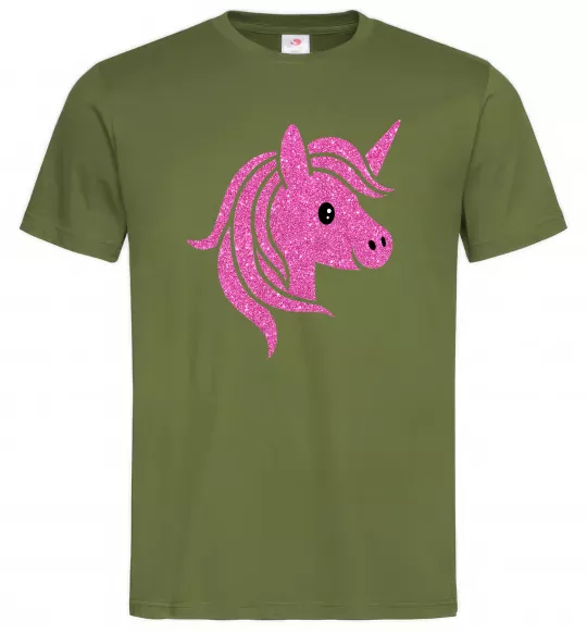 Чоловіча футболка Sparkle unicorn Оливковий фото