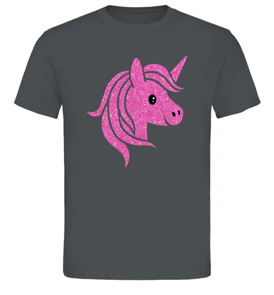 Чоловіча футболка Sparkle unicorn Графіт фото