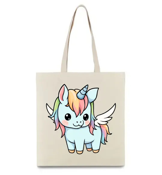Эко-сумка Rainbowdash unicorn Бежевый фото