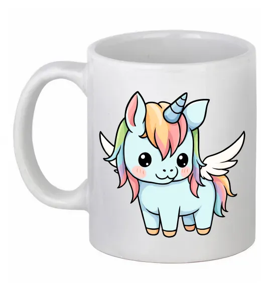 Чашка керамическая Rainbowdash unicorn Белый фото