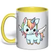 Чашка з кольоровою ручкою Rainbowdash unicorn Лимонний фото