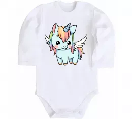 Дитячий бодік Rainbowdash unicorn Білий фото