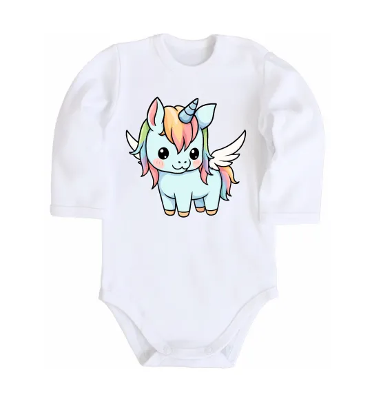 Дитячий бодік Rainbowdash unicorn Білий фото