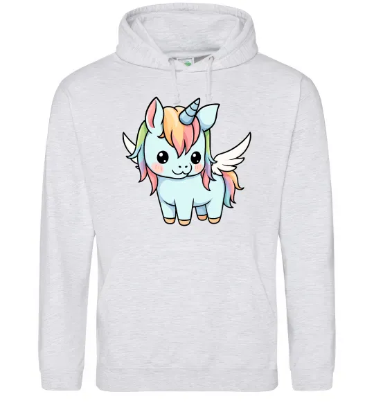 Женская толстовка (худи) Rainbowdash unicorn Серый меланж фото