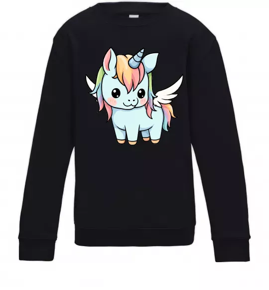 Детский Свитшот Rainbowdash unicorn Черный фото