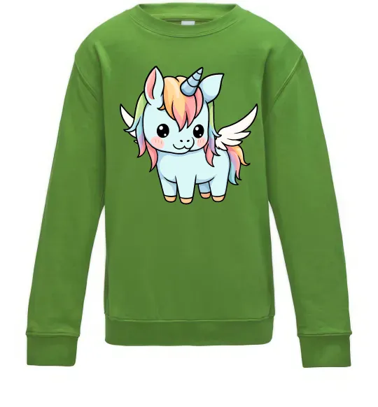 Детский Свитшот Rainbowdash unicorn Лаймовый фото