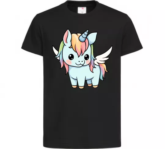 Детская футболка Rainbowdash unicorn Черный фото