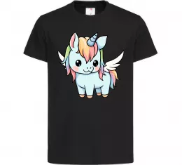Детская футболка Rainbowdash unicorn Черный фото