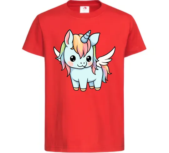 Детская футболка Rainbowdash unicorn Красный фото
